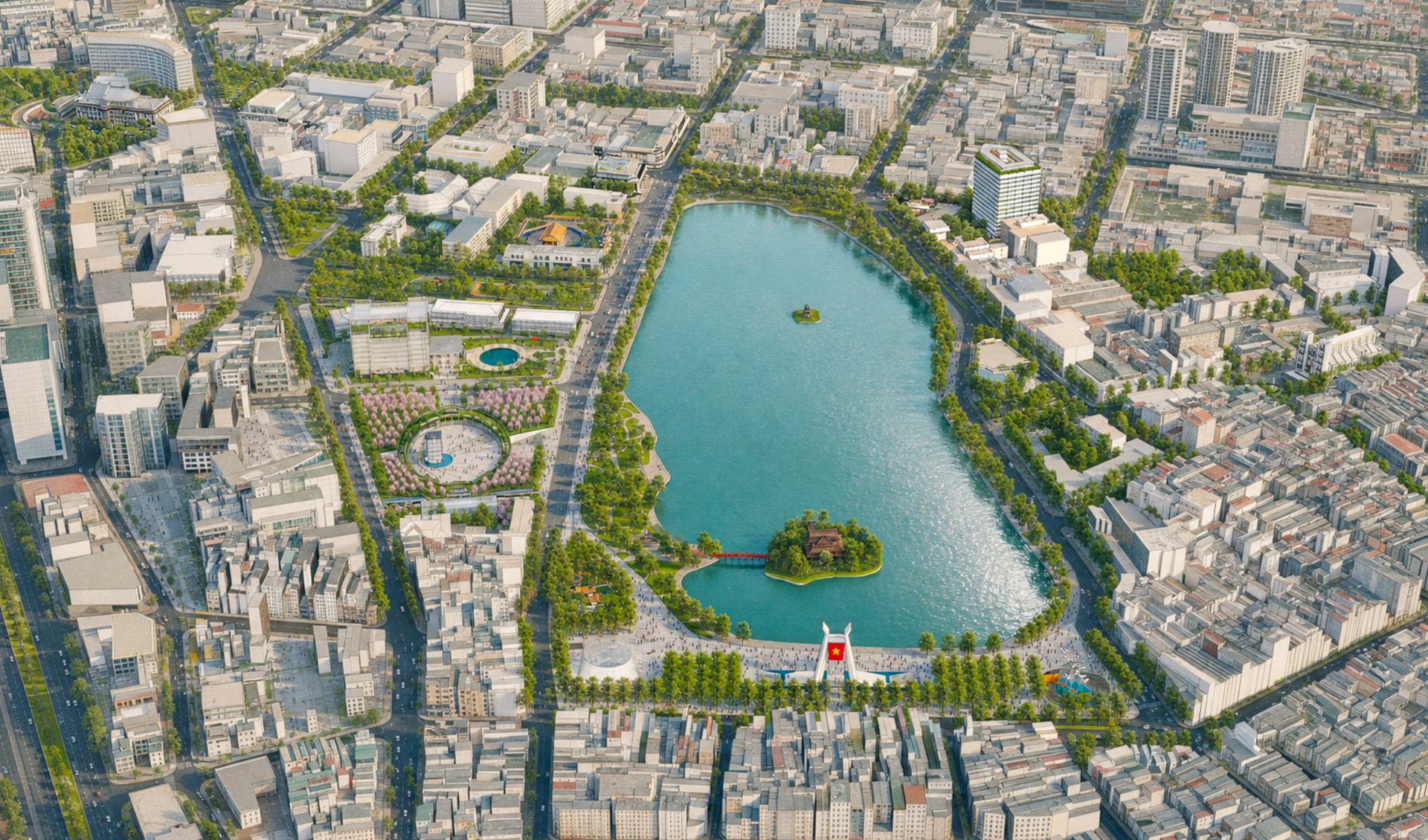 Khải Ho&agrave;n M&ocirc;n 36m b&ecirc;n hồ Ho&agrave;n Kiếm: Tranh luận v&agrave; &yacute; tưởng quy hoạch 2026 - Ảnh 1.