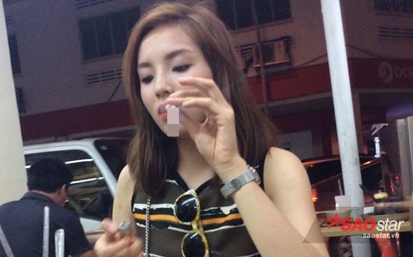 Sau clip thổi b&oacute;ng cười, Hoa hậu Kỳ Duy&ecirc;n lại lộ ảnh h&uacute;t thuốc l&aacute; - Ảnh 1.