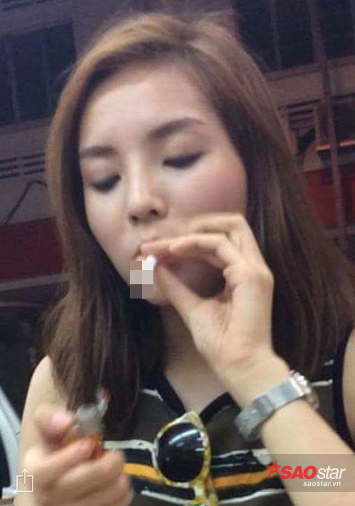 Sau clip thổi b&oacute;ng cười, Hoa hậu Kỳ Duy&ecirc;n lại lộ ảnh h&uacute;t thuốc l&aacute; - Ảnh 2.