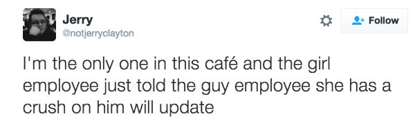 Cả Twitter dường như vỡ tung vì chương trình tường thuật trực tiếp màn tỏ tình ở quán cà phê - Ảnh 1.