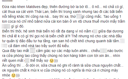 Chi 250 triệu đến thiên đường biển Maldives rồi ôm về thất vọng, cô nàng còn bị dân mạng ném đá dữ dội - Ảnh 3.