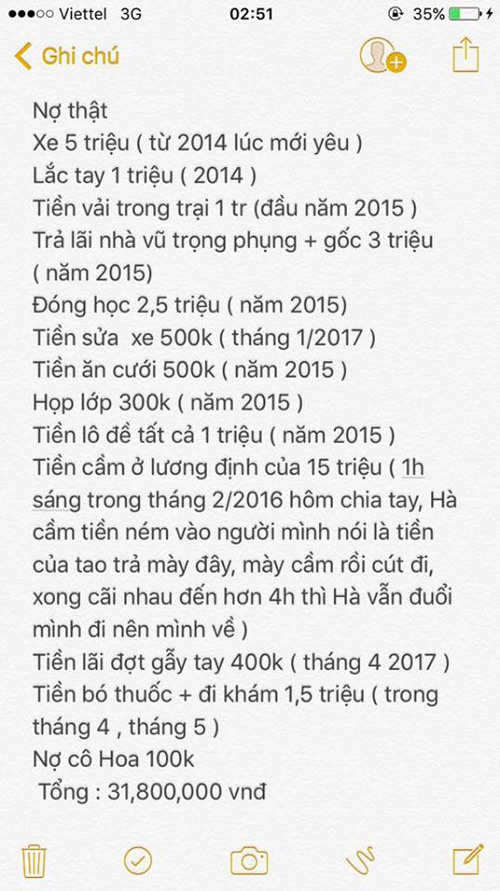 Chia tay sau 400 ngày yêu nhau, cặp đôi rán sành ra mỡ đòi nhau từng xu, tính cả phí đi chơi 30k/ngày - Ảnh 5.