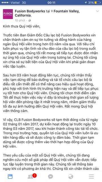 Chồng hoa hậu Jennifer Phạm lên tiếng về việc tạm đóng cửa phòng tập Fusion Bodyworks - Ảnh 1.