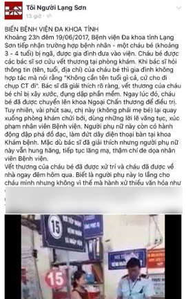 Lạng Sơn: Cô giáo mầm non quậy tung bệnh viện vì bệnh nhân nhi cấp cứu - Ảnh 1.