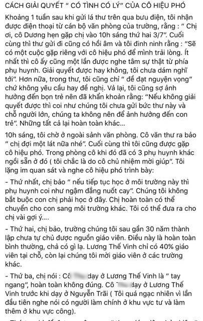 Phụ huynh gửi tâm thư tố nhiều vấn đề gây bão mạng, Hiệu Phó trường PTTH Lương Thế Vinh nói gì? - Ảnh 1.