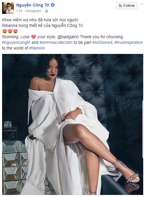 Rihanna đặc biệt ưu ái thiết kế trong BST Em hoa của NTK Công Trí - Ảnh 2.