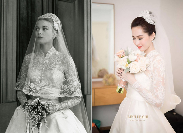 Váy cưới của sao lấy cảm hứng từ đầm Grace Kelly - Ngôi sao