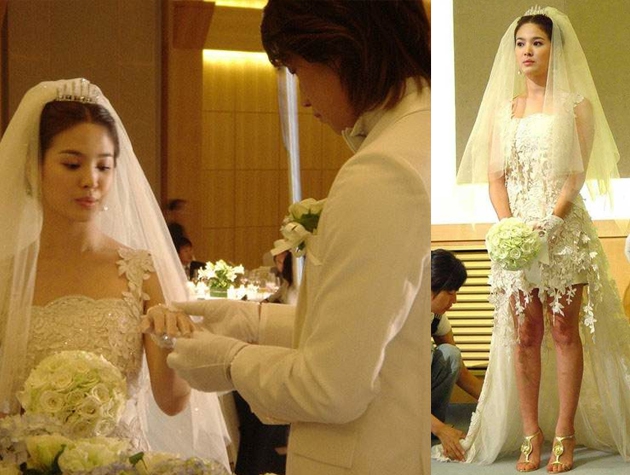 Nhìn lại 4 lần khoác lên mình bộ váy cưới và dự đoán chiếc váy mà Song Hye Kyo sẽ chọn mặc ngày 31 này - Ảnh 3.