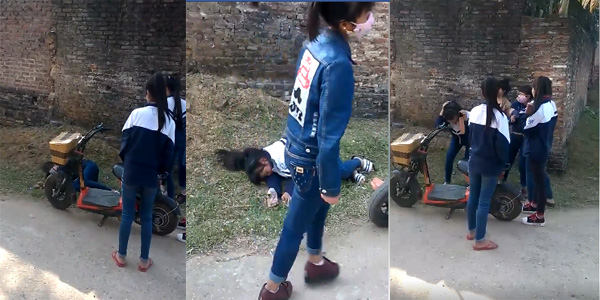 Thực hư về clip một nhóm nữ sinh cầm gạch đánh bạn ngất xỉu giữa đường ở Bắc Giang - Ảnh 3.