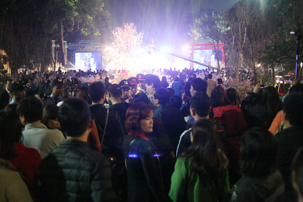 Hà Nội: Người dân ồ ạt kéo về Bờ Hồ, háo hức xem khai mạc lễ hội hoa anh đào từ... hàng rào - Ảnh 12.