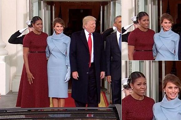 Đây chính là ánh mắt “gây bão” của bà Obama khi nhận được quà từ tay vợ Tổng thống Trump - Ảnh 6.