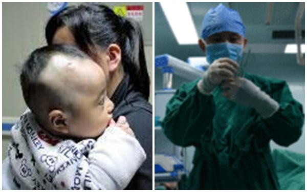 Sơ ý khi rút kim truyền, y tá làm rách da đầu bé trai 4 tháng tuổi - Ảnh 1.