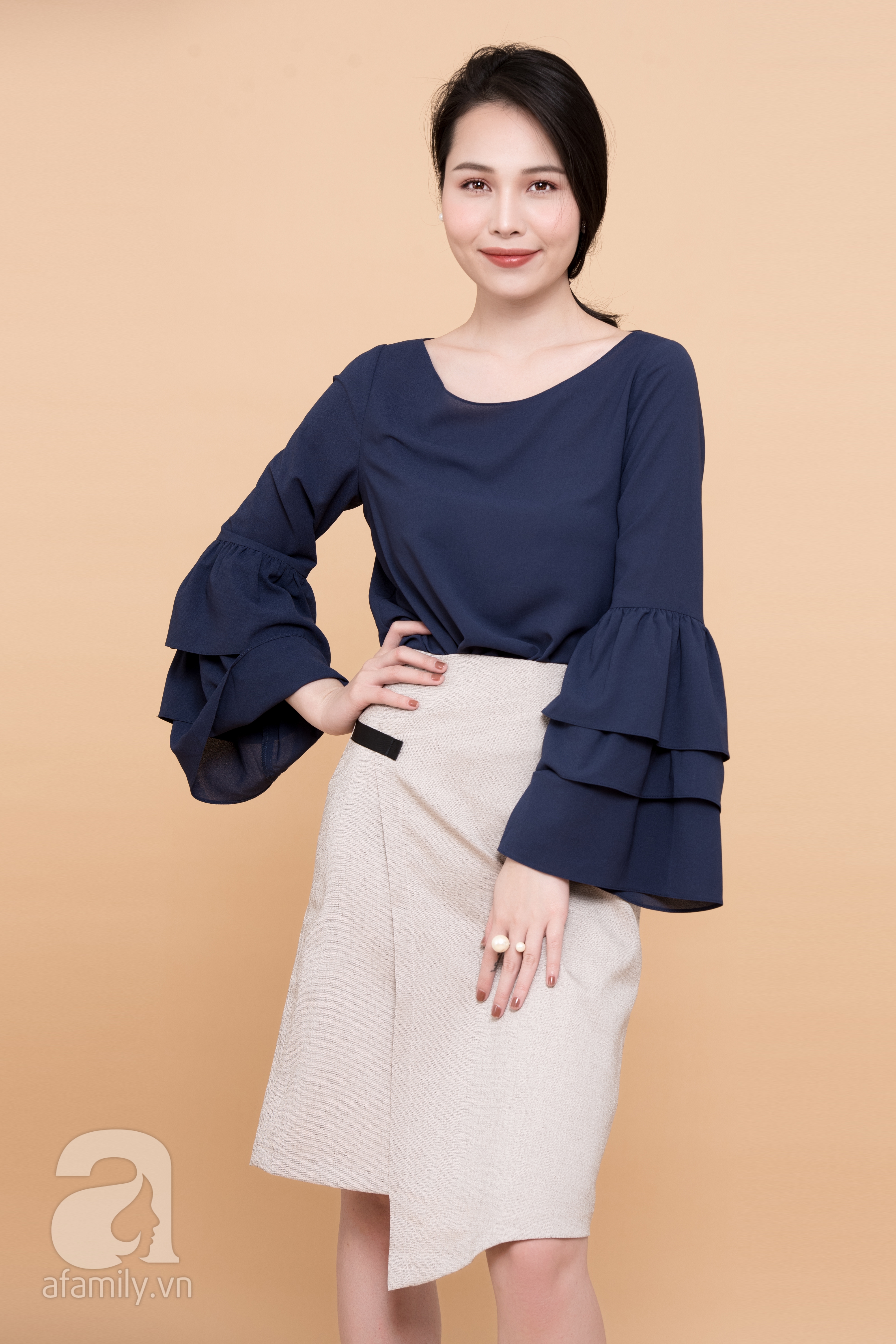 Váy Đầm Suông Hoa 3D Tone Nâu Xanh Tay Loe Cao Cấp Vera Dress - Đầm Quỳnh  Anh Luxury Fashion
