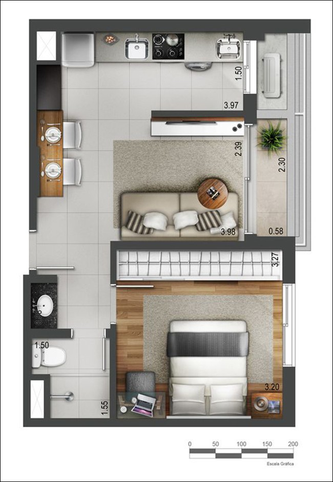 14 mẫu căn hộ một phòng ngủ không thể lý tưởng hơn cho người độc thân và vợ chồng trẻ - Ảnh 2.