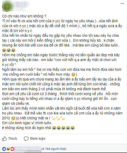 Nổi máu ghen tuông, vợ xóa hết bình luận trong 4 năm của chồng và bạn gái cũ trên MXH - Ảnh 1.