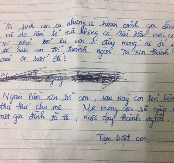 Hà Nội: Bé trai 1 tuổi bị bỏ rơi tại hội chợ kèm theo lá thư người mẹ để lại nói lời xin lỗi con - Ảnh 2.