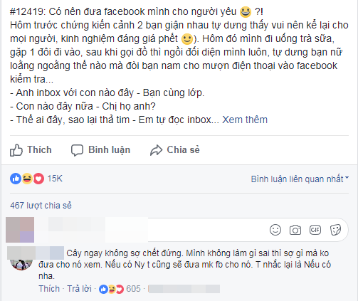 Đòi kiểm tra FB bạn trai, hủy kết bạn cả họ hàng bạn thân, cô gái bị bỏ rơi ngay trong quán trà sữa - Ảnh 1. Đòi kiểm tra FB bạn trai, hủy kết bạn cả họ hàng bạn thân, cô gái bị bỏ rơi ngay trong quán trà sữa - Ảnh 1.
