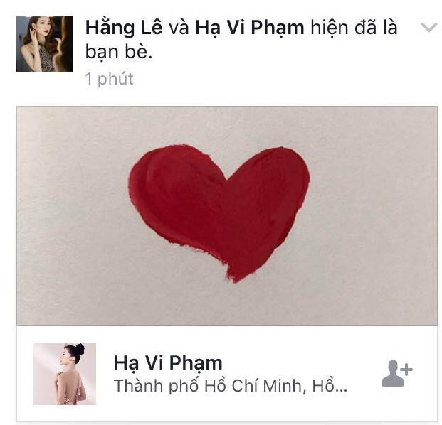 Minh Hằng kết bạn trên facebook với Hạ Vi sau scandal bị Hà Hồ chèn ép - Ảnh 1.