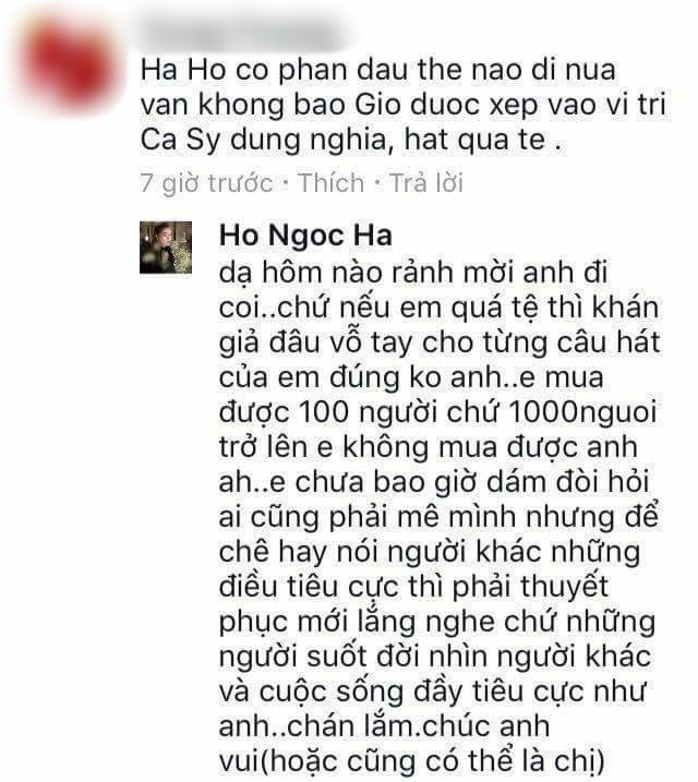 Hồ Ngọc Hà đáp trả sâu cay khi bị chê không xứng là ca sĩ vì hát quá tệ - Ảnh 1.