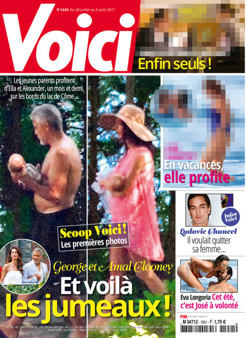 Lộ ảnh cặp sinh đôi, George Clooney dọa kiện tạp chí Pháp - Ảnh 1.