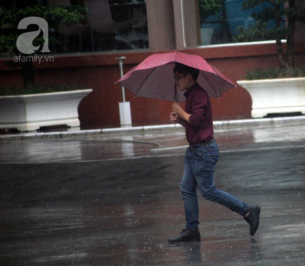 Hà Nội Dân công sở chạy loạn tìm đồ ăn trưa trong cơn mưa rào  - Ảnh 2.