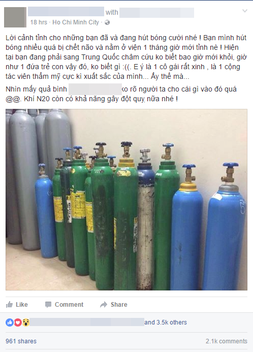 Hà Nội: Chơi ke hút bóng cười, cô gái tổn thương não, ngây ngô như đứa trẻ - Ảnh 1. Hà Nội: Chơi ke hút bóng cười, cô gái tổn thương não, ngây ngô như đứa trẻ - Ảnh 1.