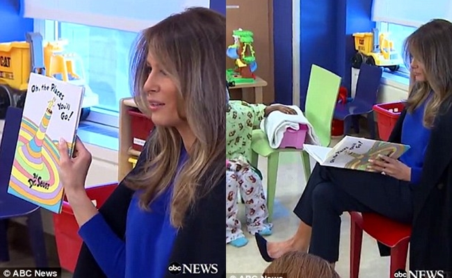 Hình ảnh đẹp trong ngày: Đệ nhất phu nhân Melania Trump giản dị đọc sách cho các bệnh nhi tại New York - Ảnh 2.