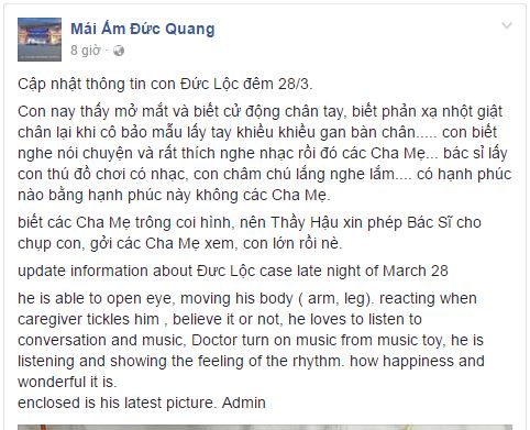 Một ngày sau cuộc tiểu phẫu, em bé não úng thuỷ Phạm Đức Lộc đã biết mở mắt, cử động tay chân - Ảnh 2.