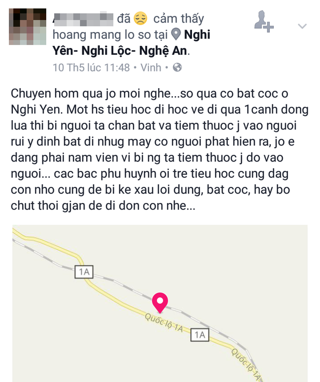 Điều tra thông tin người đàn ông lạ mặt tiêm thuốc để bắt cóc học sinh tiểu học ở Nghệ An - Ảnh 1.