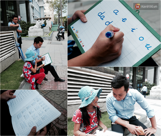 Anh nhân viên ngân hàng dành giờ nghỉ trưa mỗi ngày để dạy chữ cho cô bé vé số ngay trên vỉa hè Sài Gòn - Ảnh 1.