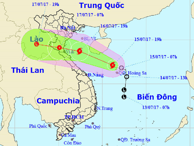 Bão số 2 giật cấp 10, tiến vào bờ biển Thanh Hóa - Hà Tĩnh - Ảnh 1.