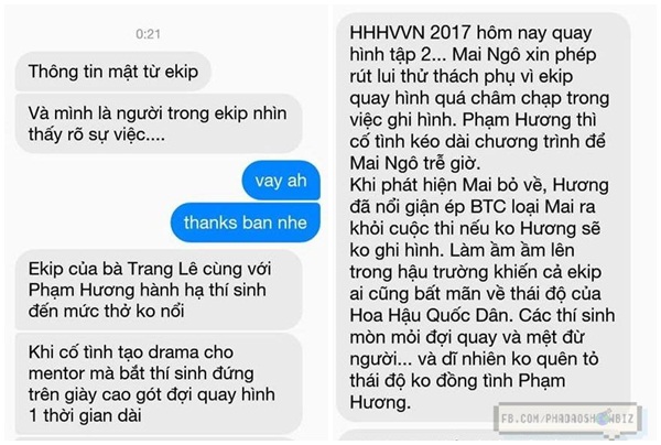Đoạn tin nhắn hé lộ nghi án Phạm Hương chèn ép Mai Ngô, Mâu Thủy trong Hoa hậu Hoàn vũ - Ảnh 2.