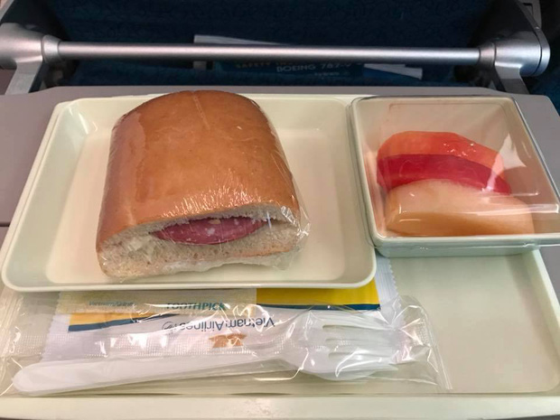 Chất lượng bữa ăn nhẹ của Vietnam Airlines và cách chê bai gây tranh cãi của một hành khách - Ảnh 2.