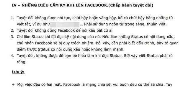 Trường Lương Thế Vinh ban hành nội quy mới: Cấm học sinh bấm like khi chưa đọc kỹ status Facebook - Ảnh 2.