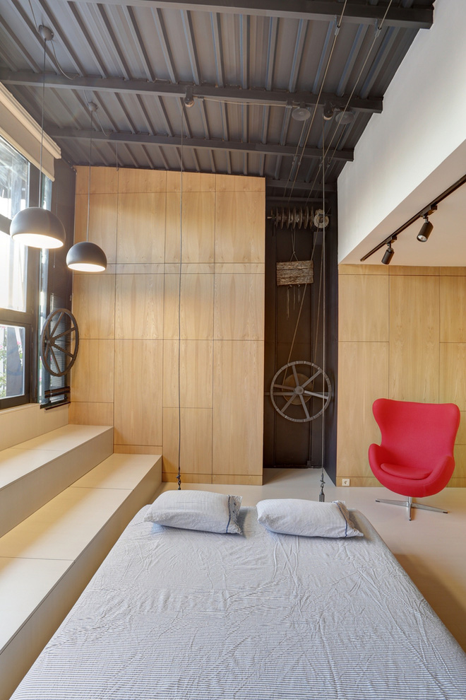 Căn hộ 45m² cực ấn tượng với giường treo và hệ tủ âm tường biến hóa khôn lường - Ảnh 8.
