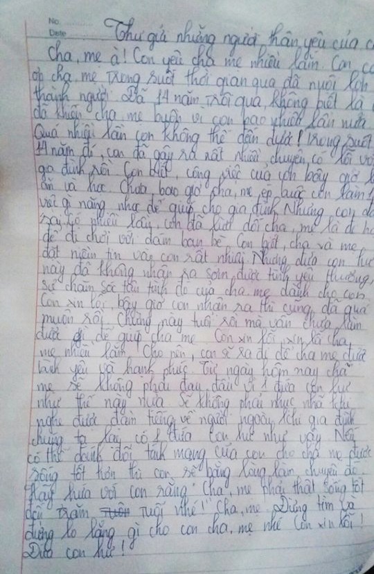 Lá thư tuyệt mệnh của nữ sinh lớp 8 để lại trước khi cùng bạn nhảy xuống sông Lam tự tử viết gì? - Ảnh 3.
