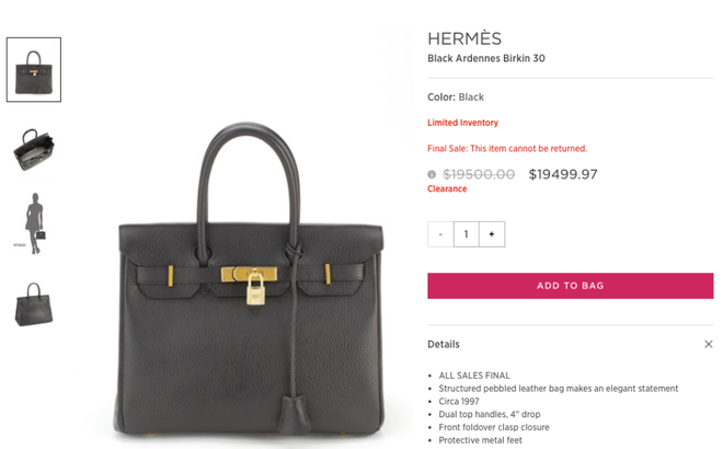 Lần đầu tiên túi Hermes Birkin và Kelly được bán giảm giá, mà lại còn giảm hẳn 0.03 USD! - Ảnh 4.