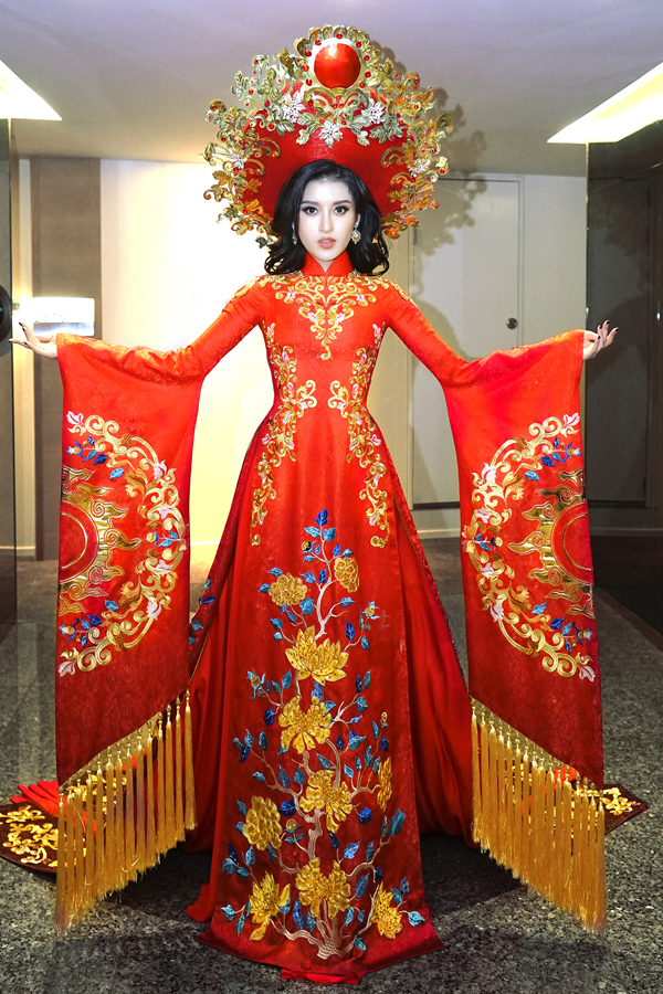 Á hậu Huyền My hé lộ bộ quốc phục nặng 30kg sẽ trình diễn tại Miss Grand International 2017 - Ảnh 2.
