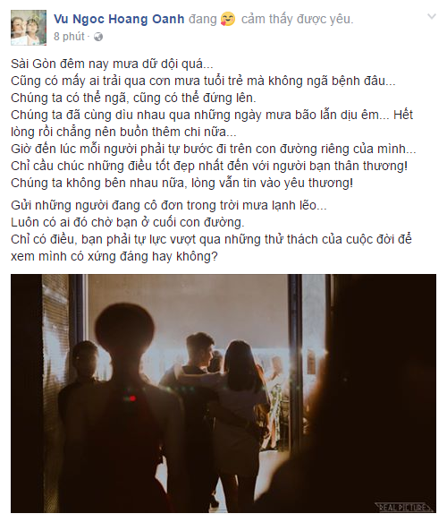 Hoàng Oanh gửi lời chúc cuối tới tình cũ: Chúng ta không bên nhau nữa, lòng vẫn tin vào yêu thương! - Ảnh 2. Hoàng Oanh gửi lời chúc cuối tới tình cũ: Chúng ta không bên nhau nữa, lòng vẫn tin vào yêu thương! - Ảnh 2.