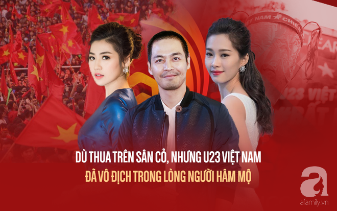 Xúc động với phản ứng của Hoa hậu Thu Thảo, Á hậu Tú Anh cùng dàn sao Việt trước kết quả cuối cùng của U23 Việt Nam - Ảnh 1.