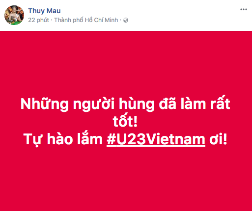 Xúc động với phản ứng của Hoa hậu Thu Thảo, Á hậu Tú Anh cùng dàn sao Việt trước kết quả cuối cùng của U23 Việt Nam - Ảnh 8.