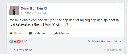 Trang cá nhân của Bùi Tiến Dũng được đặc biệt chú ý, chạm mức 2,4 triệu người theo dõi, fan đào lại bao status ngô nghê thời con nít - Ảnh 5.