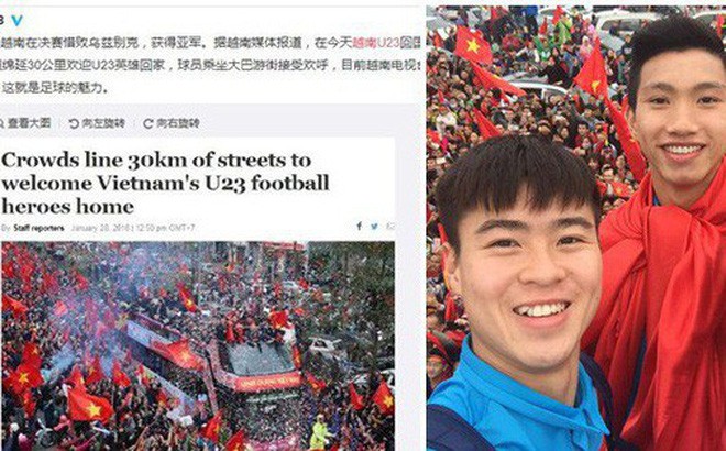  Trung Quốc kinh ngạc vì người hâm mộ Việt Nam quây kín con đường dài 30 km để chào đón đội tuyển U23 trở về - Ảnh 1.