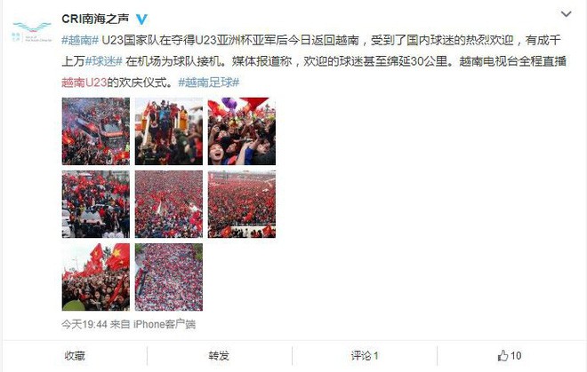  Trung Quốc kinh ngạc vì người hâm mộ Việt Nam quây kín con đường dài 30 km để chào đón đội tuyển U23 trở về - Ảnh 7.
