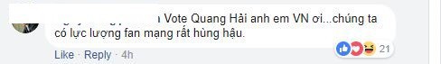 CĐV Việt Nam gọi nhau bầu chọn, quyết giúp siêu phẩm vẽ cầu vồng trong tuyết của Quang Hải thắng giải - Ảnh 3.