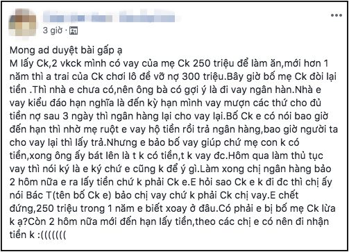 Lo sợ bị bố mẹ chồng lừa ký giấy vay 250 triệu, nàng dâu lên mạng xin tư vấn lại nhận về “gạch đá” tơi bời - Ảnh 1.