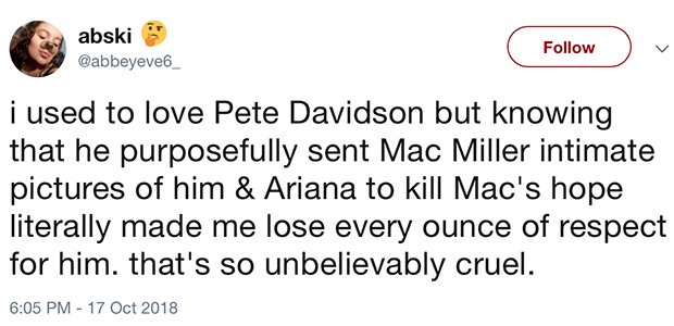 Thực hư chuyện Pete Davidson gửi ảnh nóng với Ariana Grande cho tình cũ của bạn gái trước khi anh này đột tử - Ảnh 2.