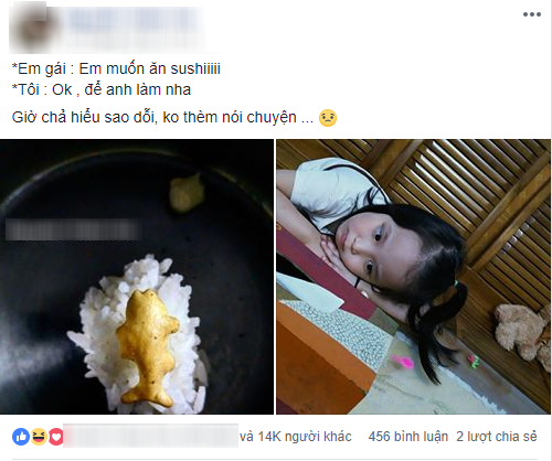 Chỉ vì món sushi cực phẩm này mà anh trai đã khiến em gái lườm rách mắt, xem xong ảnh thách bạn không cười - Ảnh 1.