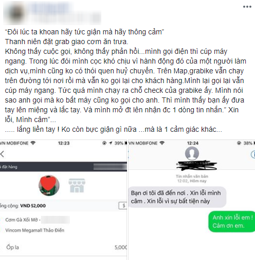 Đặt cơm trưa mà gọi người giao hàng không bắt máy, anh bạn bỗng tức giận chuyển sang chạnh lòng vì nhận được tin nhắn này: Xin lỗi, mình câm! - Ảnh 1.