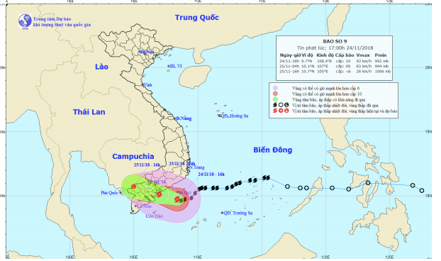 Cập nhật: Bão số 9 giật cấp 12 cách đất liền 140km, Sài Gòn dự báo mưa rất to và lốc xoáy - Ảnh 1.